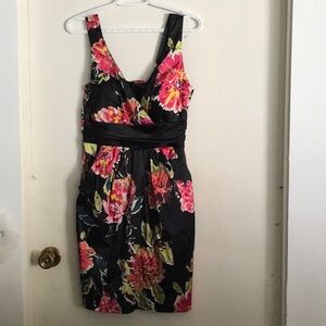 Reitmans Pink and Orange Pleated Sheath Mini Dress